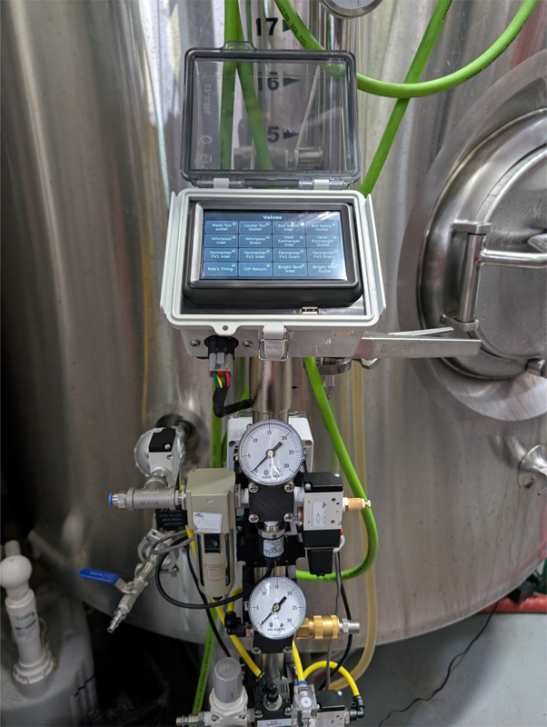 Automated brewing control panel with touchscreen display